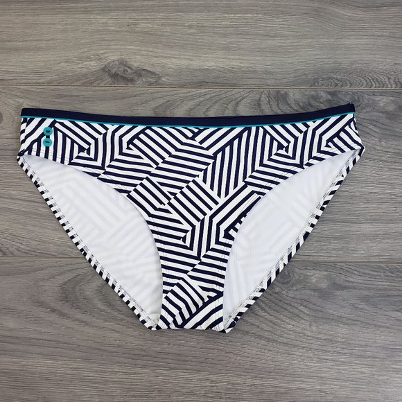 Cleo by Panache Lucille Classic Geometric Striped Bikini Bottom Size Medium - Picture 2 of 9